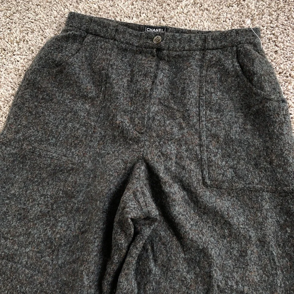 Vintage Chanel Boutique Trousers Fits‎ (32x28) Alpaca High Rise Wide Leg Pants